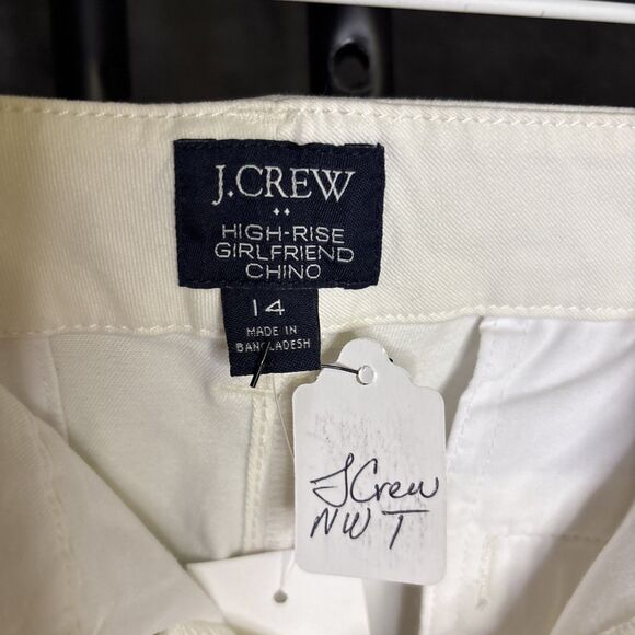 NWT J Crew High Rise Girlfriend Chino Pant Women Plus 22 Ivory Career Preppy Job - Picture 10 of 11